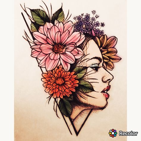 Girl Drawing Sketches, Art Sketches Pencil, Desenho Tattoo, 수채화 그림, Mandala Design Art, Pencil Art Drawings, Art Drawings Sketches Creative, Drawing Images, Girl Sketch