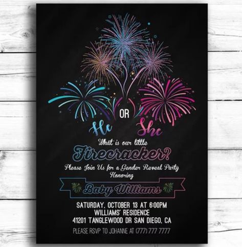 Sparkler Gender Reveal, Fire Work Gender Reveal Ideas, Gender Reveal Fireworks Theme, Firework Themed Gender Reveal, Firework Gender Reveal Ideas, Fire Work Gender Reveal, Firework Gender Reveal Decorations, New Year’s Eve Gender Reveal, Gender Reveal Fireworks Ideas