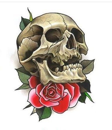 Neo Trad Skull Tattoo Design, Neo Trad Skull, Neotraditional Skull Tattoo, New School Skull Tattoo, Neotrad Skull, Shen Long Tattoo, Flower Hip Tattoos, Cardinal Tattoo, Tattoo Wallpaper