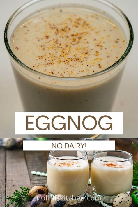 This eggnog recipe uses almond and coconut milk to make a luscious, decadent and completely dairy-free version of this classic holiday beverage. Almond Milk Eggnog Recipe, Almond Milk Eggnog, Dairy Free Eggnog Recipe, Dairy Free Eggnog, Almond Milk Egg Nog, Diy Almond Milk, Keto Eggnog, Homemade Eggnog Recipe, Dairy Free Egg Nog