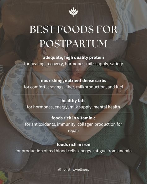 Nourish your postpartum body like a boss 💪🍼 SAVE this grocery list! Everything there includes protein-packed superheroes, carb champs, and healthy fats, that are nearly all foods high in vitamin C and iron to support your postpartum period 🥦🍳 Whether you're juggling diaper changes or midnight feedings, fueling up with proper holistic nutrition is key to conquering your postpartum season. Does this still sound challenging for you as an overhwhelmed mama? My custom nutrition coaching program... Postpartum Nourishment, Holistic Postpartum, Postpartum Checklist, Postpartum Party, Postpartum Plan, Postpartum Food, Postpartum Nutrition, Postpartum Healing, Postpartum Period