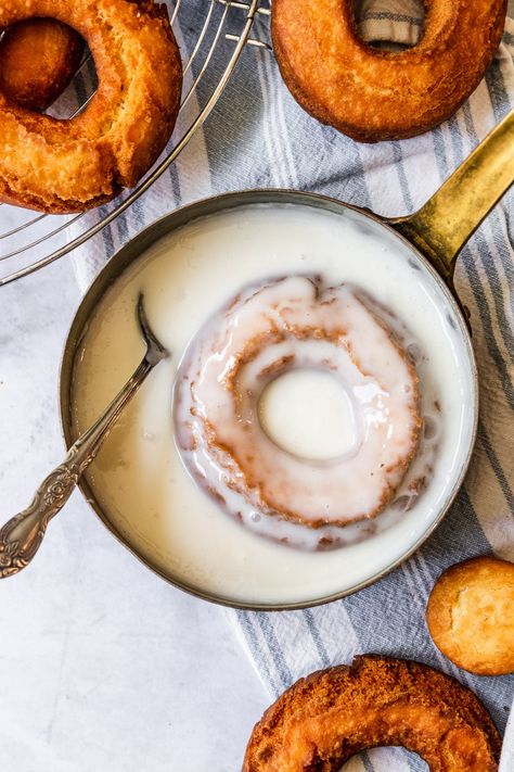 Old-fashioned Sour Cream Donuts are a classic doughnut, with a soft, cakey crumb and a crackly outside that's perfect for catching glaze. Sour Cream Donut, Cream Donut, Homemade Donuts Recipe, Kitchen Tricks, Donuts Recipe, Homemade Donuts, Doughnut Recipe, Baked Donuts, Donut Glaze