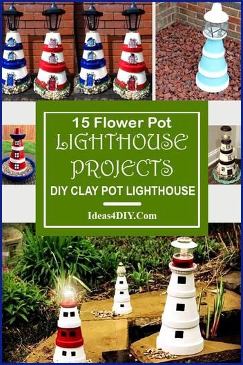 15 Flower Pot Lighthouse Projects | DIY Clay Pot Lighthouse Plant Pot Lighthouse, Terra Cotta Pot Lighthouse Diy, Terra Cotta Lighthouse, Lighthouse Flower Pots, Lighthouse Terra Cotta Pots, Terra Cotta Lighthouse Diy, Terra Cotta Pot Lighthouse, Clay Pot Lighthouse Diy, Terracotta Pot Lighthouse