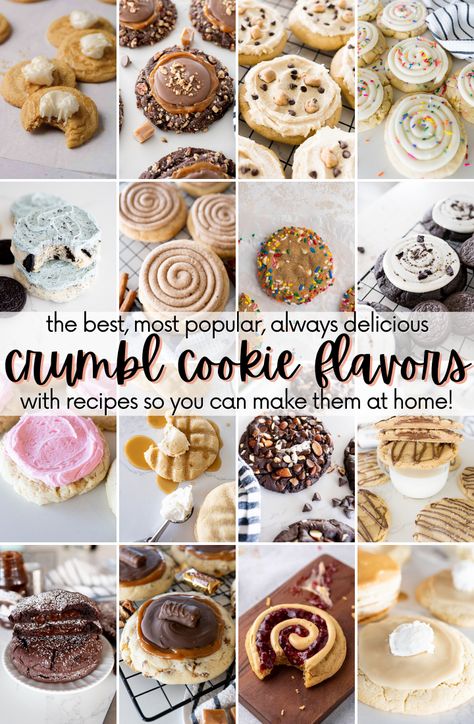 Best Crumbl Cookie Flavors via @cookingwithkarli Same Dough Different Cookies, Crumble Wedding Cake Cookie, Best Dessert Recipes Fancy, Best Crumbl Cookie Copycat, Crumbl Waffle Cookie Copycat, Crumbl Copycat Recipes, Crumbl Cookies Recipes, Copycat Crumbl Cookies Recipes, Copycat Crumble