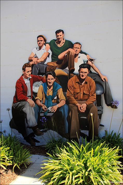 Remember Mack and the boys from John Steinbecks's Cannery Row? You can see them on a wall by a trail parallel to the real Cannery Row in Monterey, CA. Cannery Row Monterey, Cannery Row, John Steinbeck, Monterey Bay, Happy Reading, Monterey, Public Art, Art Techniques, Mood Board