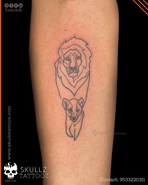 A Lion King tattoo that captures the powerful bond between father and son symbolizes strength, wisdom, and legacy. Inked at @skullztattooz Hyderabad! For appointments call us at #9533220311 #LionKingTattoo #FatherSonBond #FamilyLegacy #InkStory #tattoo #smalltattoo #minimaltattoos #bondingtattoos #fatherson #skullz_tattooz #sandyskullz #tattoosinhyderabad Lion King Tattoo, King Tattoo, Family Legacy, A Lion, Father And Son, Lion King, Hyderabad, Small Tattoos, Lion