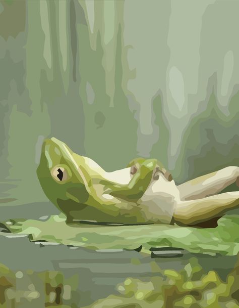 Frog Aesthetic, Frog Art, A Frog, Arte Inspo, Nature Art Painting, Aesthetic Painting, Art Inspiration Painting, Painting Art Projects, Funky Art