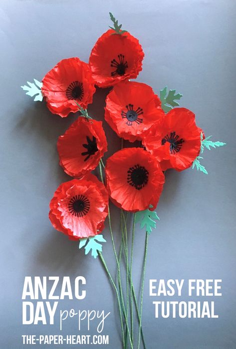 You know me – I love poppies, and this is not the first poppy project I have offered you here, but this one is very easy! A bunch of these tissue paper poppies will take less than half an afternoon and will easily satisfy your ANZAC day decorating needs ♥ #tissue #paper #poppy #ANZAC #day #craft #project #how #remembrance #decoration #home Poppy Diy Craft, Paper Poppies Diy, Poppy Projects For Kids, Poppy Decorations Ideas, Anzac Day Decorations, Poppy Craft Ideas, Coffee Filter Poppies, Easy Poppy Craft, Tissue Paper Poppies How To Make