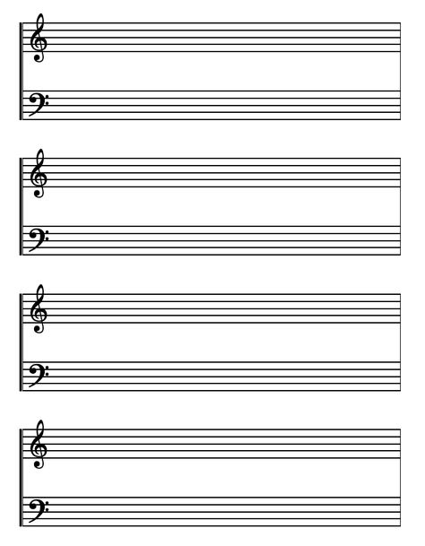 Printable Full-Page Piano Staff Paper Staff Paper Free Printable, Blank Piano Sheet Music, Notes Paper Template, Music Theory Worksheets Free Printable, Free Music Worksheets, Music Theory Piano, Blank Sheet Music, Reading Sheet Music, Music Theory Lessons