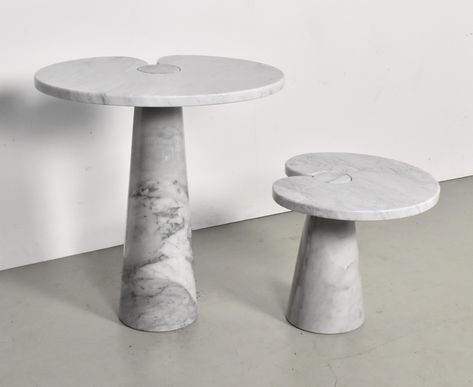 White Carrara Marble, Marble Side Tables, Carrara Marble, Side Tables, Table Desk, Table Design, Vintage Designs, Furniture Design, 1970s