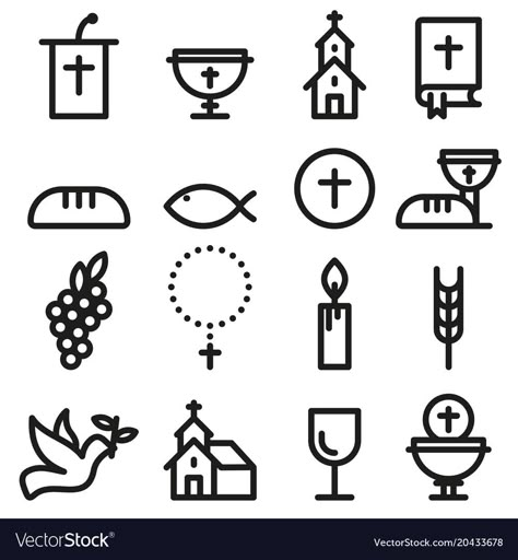 Catholic Symbols, Christian Drawings, Church Christian, Church Icon, Christian Icons, Bible Doodling, Church Logo, Articles Of Faith, Easy Love Drawings