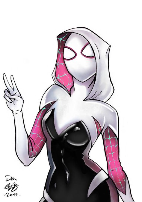 Spider-Gwen (colors) by https://www.deviantart.com/docflint on @DeviantArt The White Knight, Art Collaboration, White Knight, X Male Reader, Spider Gwen, Marvel X, My Good, Avengers, Spiderman