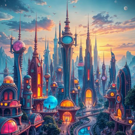 Futuristic city - AI Generated Artwork - NightCafe Creator Futuristic City Utopia, Futuristic Building, Futuristic City, Free Fun, Color Ideas, Cool Artwork, Aliens, Cityscape, The Creator