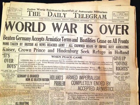 On this day in 1918.. (November 11) Soldier Wife, History Magazine, Newspaper Headlines, The Book Thief, Historical Newspaper, Old Newspaper, Ex Machina, Historical Events, History Facts