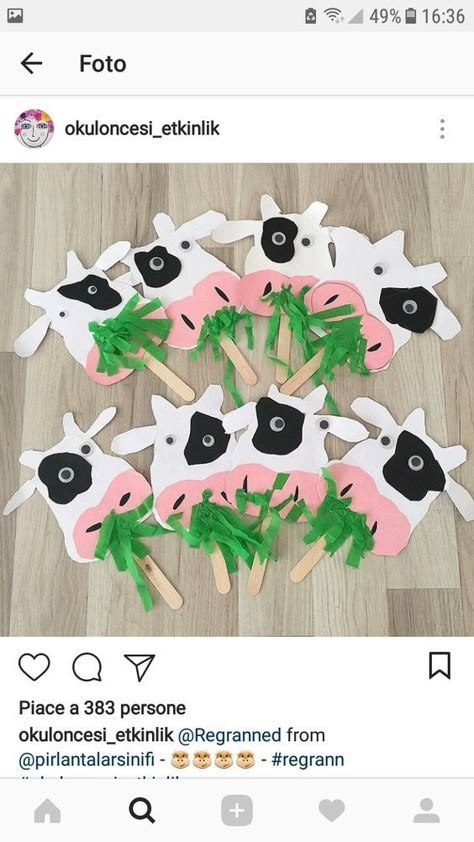 Cow Craft For Preschoolers, Cow Art Project, Cow Projects For Preschoolers, Farm Craft Kindergarten, Cow Art Preschool, Preschool Cow Craft, Cow Preschool Craft, Cow Crafts For Toddlers, Farm Crafts For Preschoolers