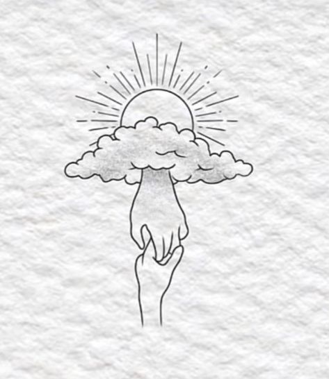 Small Remembrance Tattoos, Snow Tattoo, Memorial Tattoo Designs, Tato Flash, Heaven Tattoos, Remembrance Tattoos, Cloud Tattoo, Dad Tattoos, Memorial Tattoo