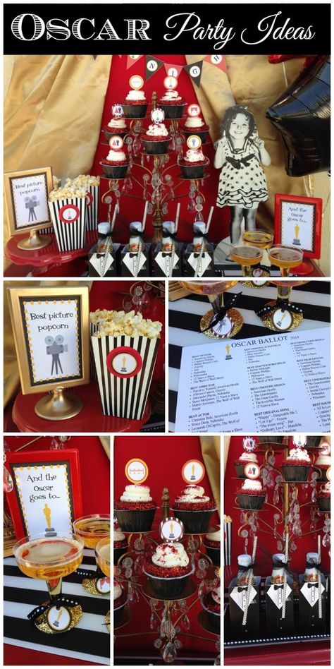 Who needs Oscar party ideas? See more party ideas at CatchMyParty.com. #academyawards #oscars Oscar Party Ideas, Oscars Theme Party, Oscars Party Ideas, Oscar Movies, Party Popcorn, Hollywood Birthday, Oscar Viewing Party, Hollywood Party Theme, Night Theme