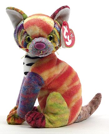 Kaleidoscope - cat - Ty Beanie Babies Baby Beenies, Rare Beanie Babies, Ty Babies, Beanie Buddies, Ty Beanie Boos, Button Eyes, Ty Beanie Babies, Beanie Boos, Striped Fabric