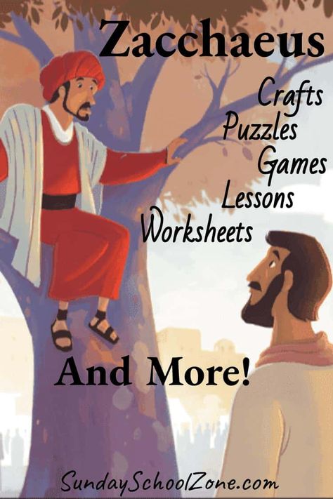 Zacchaeus Archives - Children's Bible Activities | Sunday School Activities for Kids Zacheus Bible Story Activities, Zacchaeus Lesson Activities, Jesus And Zacchaeus Craft, Zaccheus Crafts Sunday School Preschool, Zacheus Craft Preschool, Zaccheus Lesson, Zacchaeus Activity, Zacheus Bible Story, Children’s Church Activity