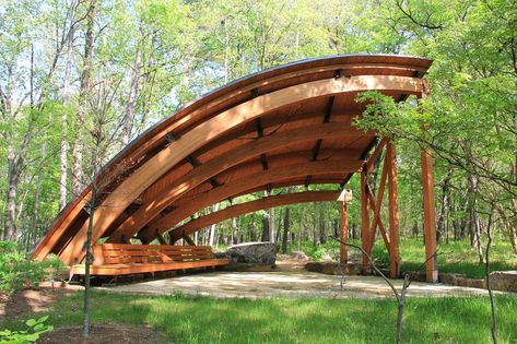 Tulip Tree, Outdoor Stage, Shelter Design, The Great Hall, Pavilion Design, Great Hall, Architecture Design Concept, Pergola Plans, Shade Structure