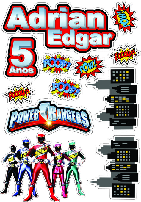 Power Rangers Stickers For Cake, Power Rangers Topper Printable, Power Ranger Stickers Printable, Power Rangers Printables Cake Toppers, Power Ranger Printables, Power Rangers Cake Topper Printable, Power Rangers Cartoon, Power Ranger Cake Toppers, Power Rangers Birthday Cake