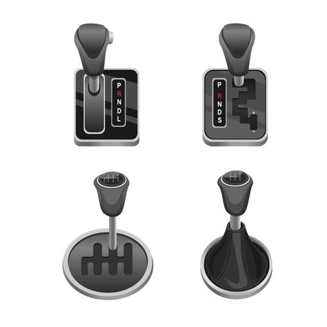 Car Transmission Lever in Automatic, Semi Automatic and manual symbol collection icon set, Automotive Gear Lever Shift. Concept Realistic illustration vector in white background Auto Service Logo, Magazine Logo, Realistic Illustration, 3d Isometric, Office Wall Decals, Car Icons, Car Gear, Travel Icon, Automatic Cars