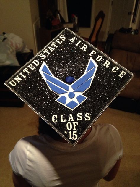 Graduation cap US Air Force Bootcamp Quotes, Air Force Graduation, Graduation Things, College Grad Cap Ideas, Graduation Cap Decoration Diy, Senior Szn, Air Force Gifts, High School Graduation Cap, Grad Cap Designs