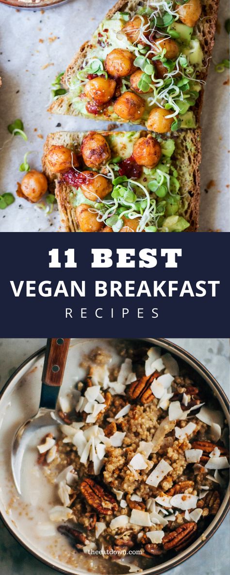 Check out these best vegan breakfast recipes from around the web. Easy vegan breakfast recipes including easy tofu breakfast burritos, chia overnight oats, vegan smoothie bowls, and more! #vegan #breakfast #recipes Overnight Oats Vegan, Chia Overnight, Vegan Breakfast Recipes Easy, Easy Tofu, Easy Vegan Breakfast, Best Vegan Breakfast, Tofu Breakfast, Chia Overnight Oats, Vegan Breakfast Easy