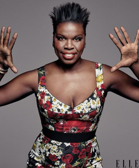 Leslie Jones for ELLE July 2016 || Dress by Dolce & Gabbana, Earrings and bracelet by Pomellato, Bracelet by John Hardy || Photo by Mark Seliger, Styled by Samira Nasr Ghostbusters 2016, Mark Seliger, Leslie Jones, Kristen Wiig, Kate Mckinnon, Funny Girls, Melissa Mccarthy, Elle Magazine, Women Humor