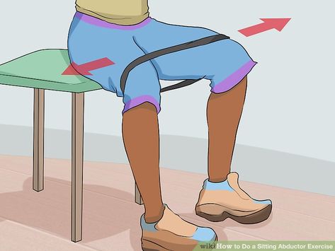 3 Ways to Do a Sitting Abductor Exercise - wikiHow Abductor Exercises, Hip Abductor Exercises, Yoga For Knees, Hip Abductors, Knee Exercises, Heath And Fitness, Playing Basketball, Health Fitness Motivation, Muscle Training