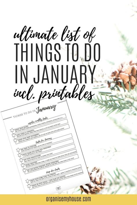 January Checklist, Things To Do In February, Things To Do In January, Organization Life, Free Planner Templates, Organisation Tips, Printable To Do List, Seasonal Living, Mouse Crafts