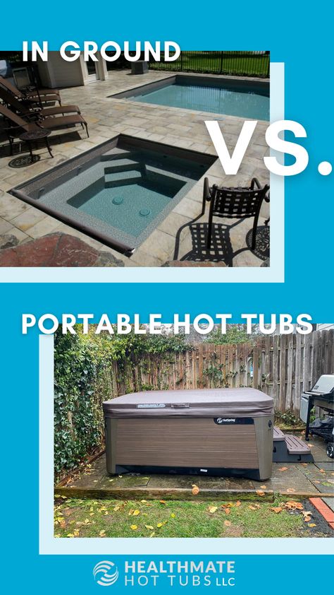 I’m Ground Hot Tub, Drop In Hot Tub, In Ground Spa Ideas, In Ground Hot Tub Ideas Backyard, Pool With Separate Hot Tub, Inground Hot Tub Ideas, In Ground Hot Tub, Hot Tub Ideas Backyard, Inground Hot Tub