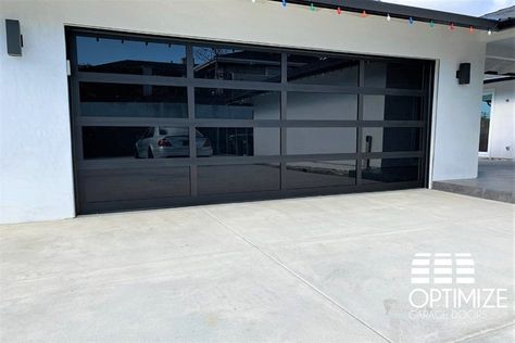 Garage Doors Wood, Garage Photo Studio, Black Garage Door, Garage Door Trim, Glass Garage, Black Garage, Garage Door Company, Steel Garage Doors, Wood Garage