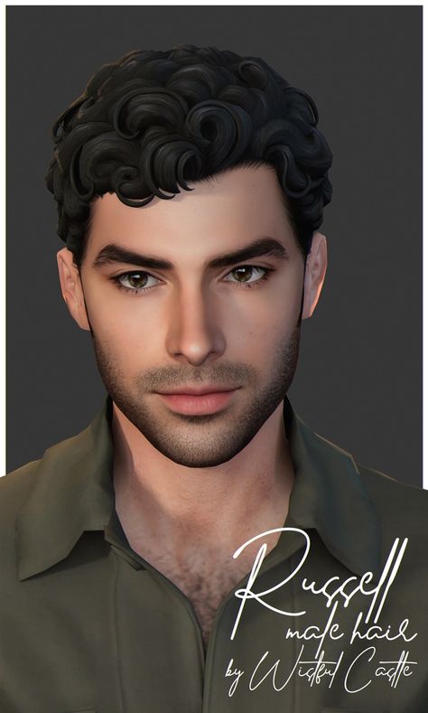 Russell (Male Hair) | Patreon Sims 4 Male Victorian Cc, Medieval Hair, Sims 4 Curly Hair, Christian Tips, Male Hairstyle, Sims 4 Hair Male, Prince Hair, Edgars Haircut, Sims 4 Black Hair