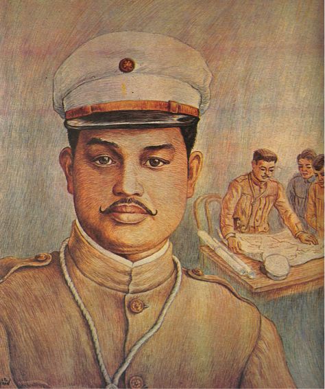 “General Antonio Luna” by EZ Izon. By permission of the family and heirs of the late artist. Apolinario Mabini Picture, General Antonio Luna, Philippine National Heroes, Noli Me Tangere Characters, Apolinario Mabini, Filipino Heroes, Heneral Luna, Antonio Luna, General Luna