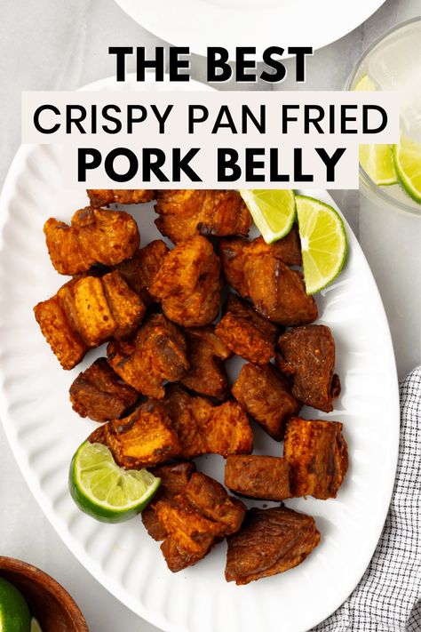 Pork Belly Chips, Pan Fried Pork Belly, Fried Chicharrones Recipe, How To Make Chicharrones Pork, Fried Spare Ribs Recipe, Deep Fried Pork Belly, Chicharron Tacos, Pork Chicharrones Recipe, Pork Belly Chicharrones