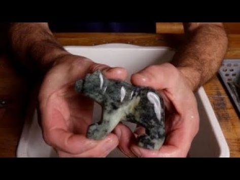 Beginner Soapstone Carving Bear How To Tutorial, Great for all ages! - YouTube Soapstone Carving, Bear Carving, Camping Crafts, Carving, Camping, Sculpture, Road