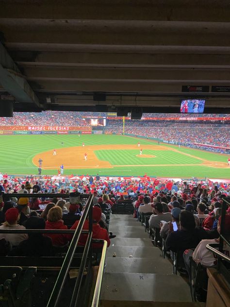 Angels stadium Baseball Stadium Aesthetic, Softball Aesthetic, Angels Stadium, Full Stadium Concert, Mlb Stadium, Angel Stadium, Big Concert Stadium, Baseball Field, Summer Nights