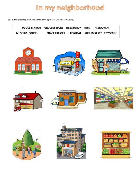 Places In The Community Worksheet, My Neighborhood Activities, Places In The Community Kindergarten, Places In My Community, Loud Soft, Neighborhood Activities, Places In The Community, My Neighbourhood, Community Places