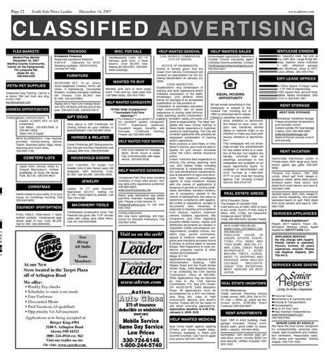 Classified advertising - Types, Advantages and Disadvantages Newspaper Advertising, Ads Template, Newspaper Advertisement, Condolence Messages, Personal Achievements, Job Ads, Job Advertisement, Help Wanted, Free Classified Ads