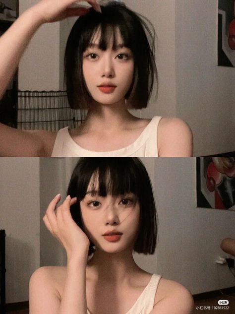 Short Ulzzang Hair, Short Hair Styles For Asian Women, Short Asian Hair With Bangs, Asian Bangs Short Hair, Ulzzang Short Hair With Bangs, Short Haircuts Korean, Short Hair With Bangs Asian, Asian Bob With Bangs, Short Hair Styles Asian