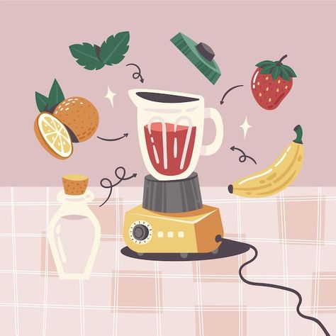 Smoothie Bowl Drawing, Smoothie Graphic Design, Smoothie Illustration, Nutrition App, Glass Illustration, Delicious Smoothies, Smoothie Blender, Yummy Smoothies, Free Graphics