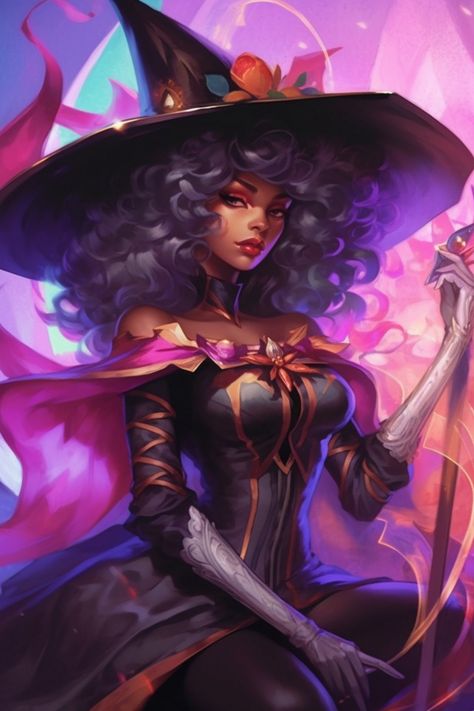 African American Witches Black Women, Melanin Art Wallpaper, Afrocentric Art Wallpaper, Melanin Art, Anime Witch, Anime Halloween, Black Witch, Afrocentric Art, Black Anime Characters