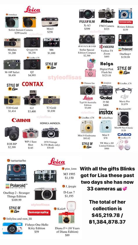 Polaroid Camera Collection, Dlsr Camera Aesthetic, Different Types Of Cameras, Cheap Polaroid Camera, Digital Cameras That Look Like Film, Film Digital Camera, Different Aesthetics Types List With Pictures, Kpop Camera, Digital Camera Recommendations