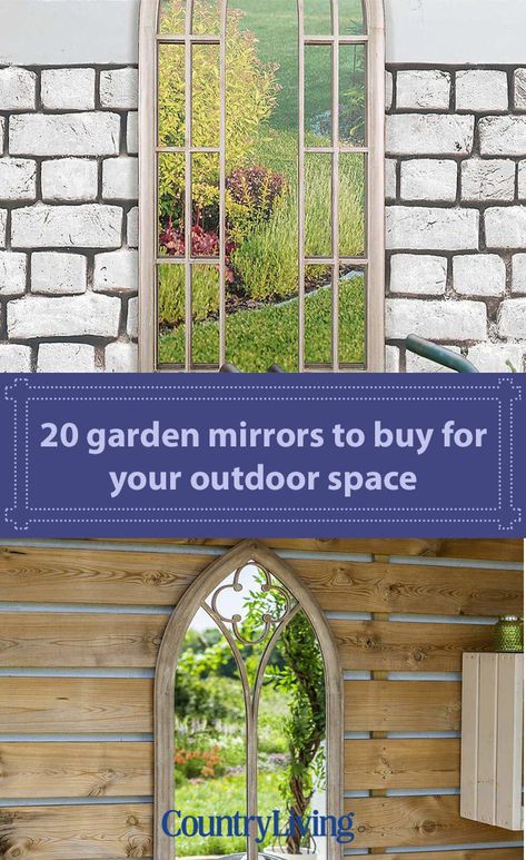 Garden mirrors are a brilliant way to add a sense of extra space into shady corners by amplifying natural light. Whether you're looking for a magnificent large mirror or a stunning small style, there are plenty of outdoor garden mirrors to help spruce up your space. Patio Mirror, Garden Mirror Ideas, Outdoor Mirrors Garden, Mirrors In The Garden, Garden Ideas Australia, Outdoor Mirrors, Antique White Paints, Garden Mirrors, Outdoor Mirror