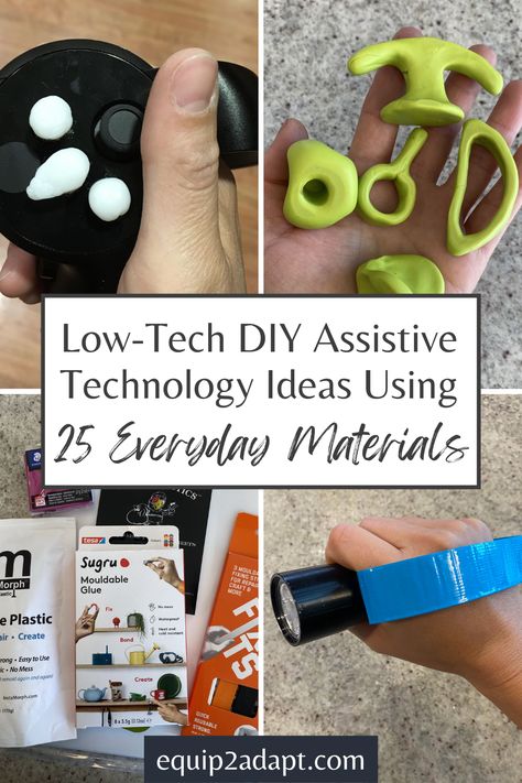 Homemade Adaptive Equipment, Low Tech Assistive Technology Diy, Diy Assistive Technology, Adaptive Equipment Occupational Therapy, Low Tech Assistive Technology, Adaptive Equipment Diy, Adaptive Devices, Child Development Activities, Occupational Therapy Assistant