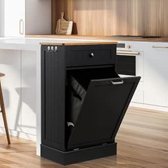 Hidden Trash Can Kitchen, Hidden Trash Can, Tilt Out Trash Can Cabinet, Tilt Out Trash Can, Cabinet Trash Can, Tilt Out Trash Cabinet, Hide Trash Cans, Container Furniture, Trash Cabinet