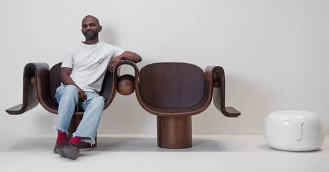 FENDI and african studio MABEO present kompa collection at miami 2021 Fendi Casa, Stool Design, Modern Armchair, Miami Design, Modern Dining Chairs, Furniture Styles, Victoria And Albert Museum, Furniture Design Modern, Cabinet Design