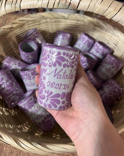 Talavera Party Decoration, Blue Talavera Wedding, White Talavera Wedding, Talavera Baby Shower Ideas, Guadalajara Wedding, Talavera Baptism, Mexican Wedding Traditions, Talavera Shot Glasses, Talavera Wedding