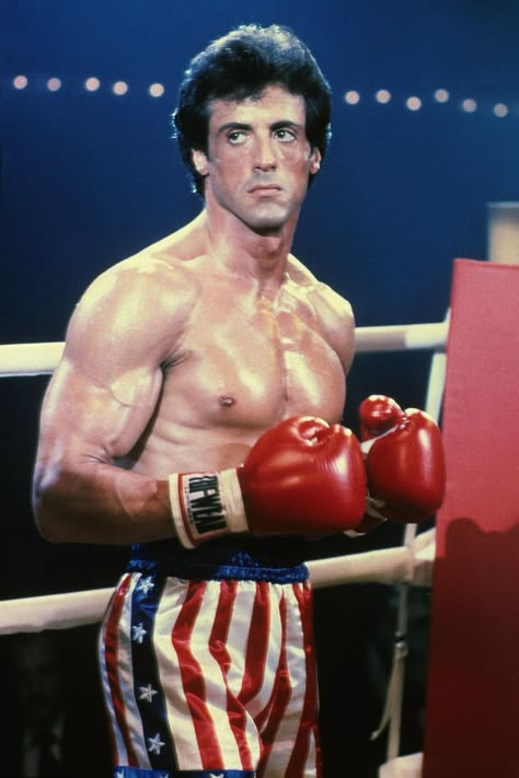 Sylvester Stallone, Balboa, Boxing, Rocky, A Man, Flag, Red